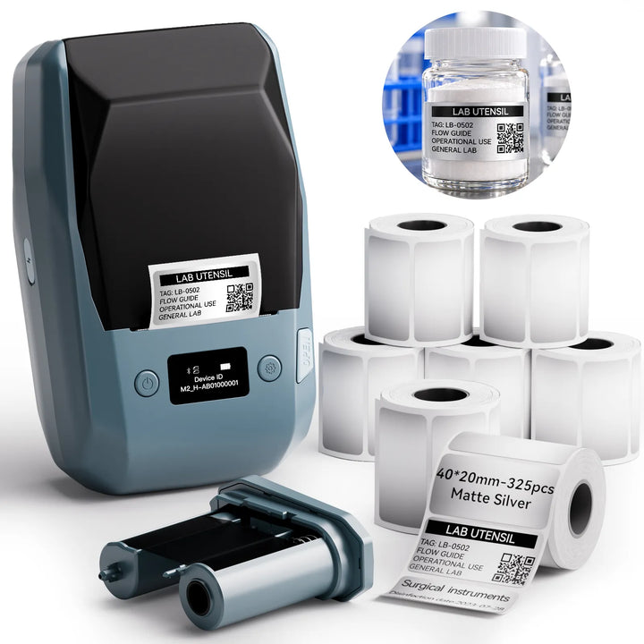 NIIMBOT M2 Thermotransfer-Etikettendrucker, intelligenter Farbdruck mit Telefonen und PC für Büro, Labor, Fläschchen