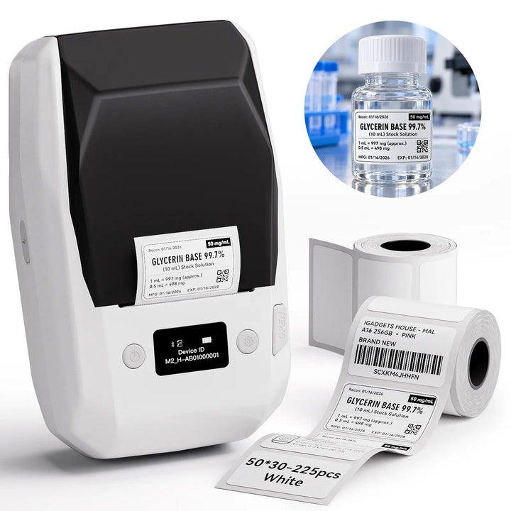 NIIMBOT M2 Thermotransfer-Etikettendrucker, intelligenter Farbdruck mit Telefonen und PC für Büro, Labor, Fläschchen