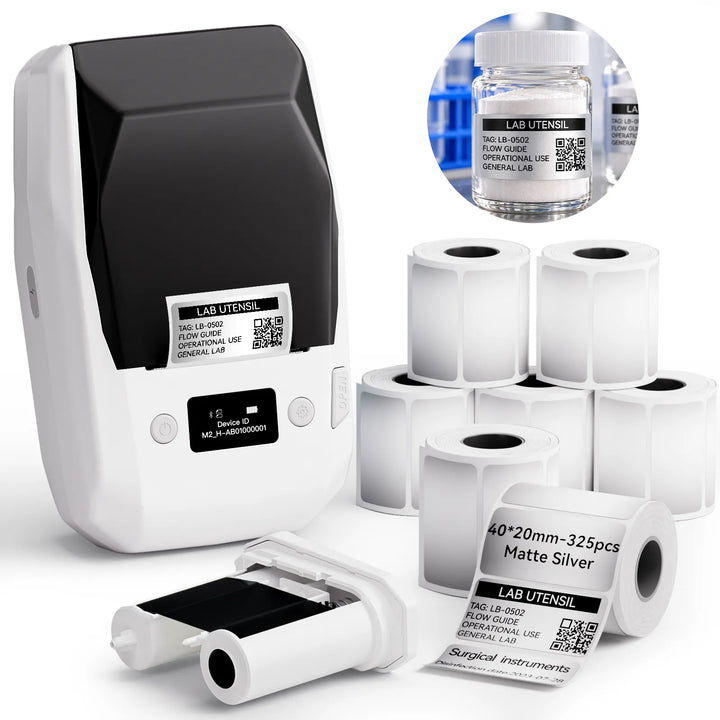 NIIMBOT M2 Thermotransfer-Etikettendrucker, intelligenter Farbdruck mit Telefonen und PC für Büro, Labor, Fläschchen