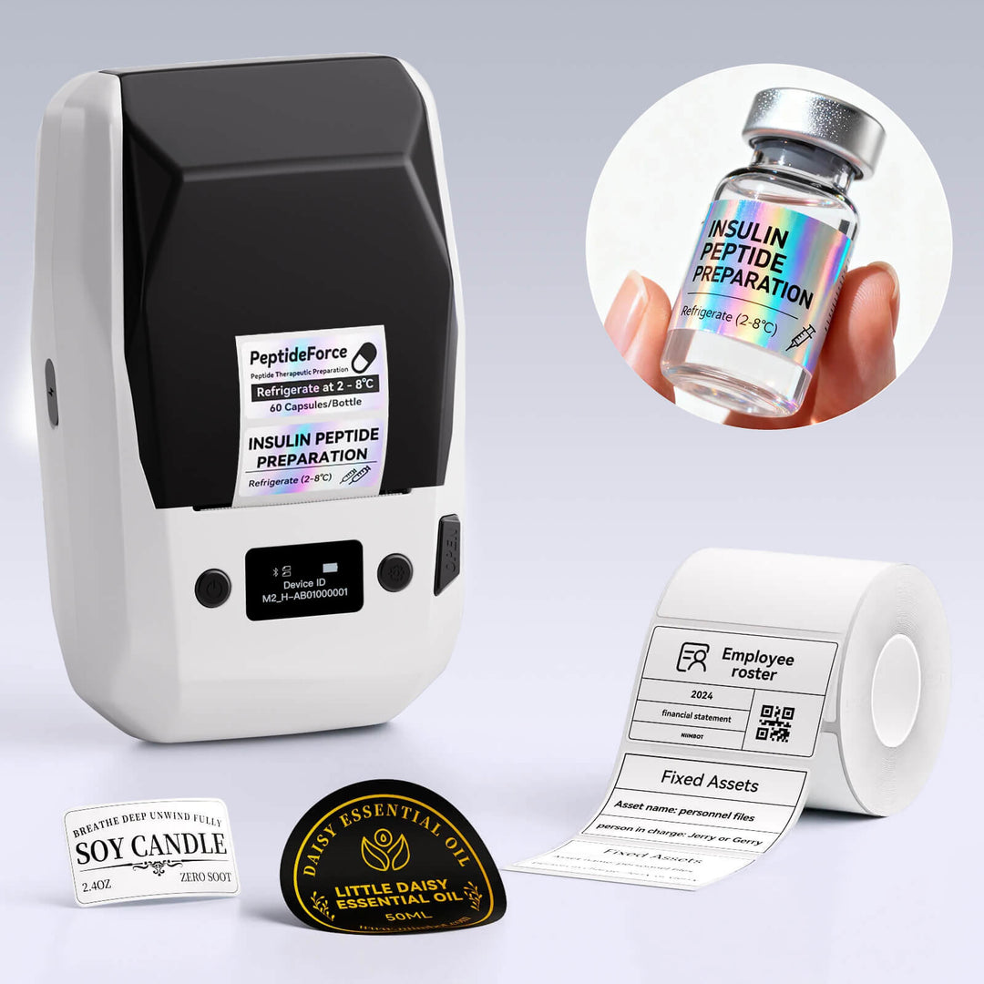 NIIMBOT M2 Thermal Transfer Label Maker, Smart Color Printing with Phones & PC for Office, Lab, Vial Bottle