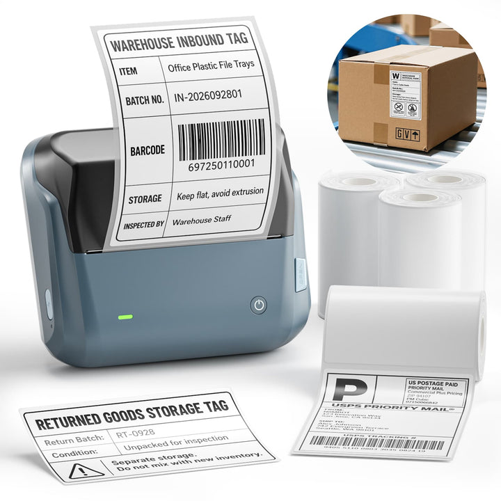NIIMBOT B4 4-Inch Thermal Label Printer for Large Carton, Box & Warehouse Labels