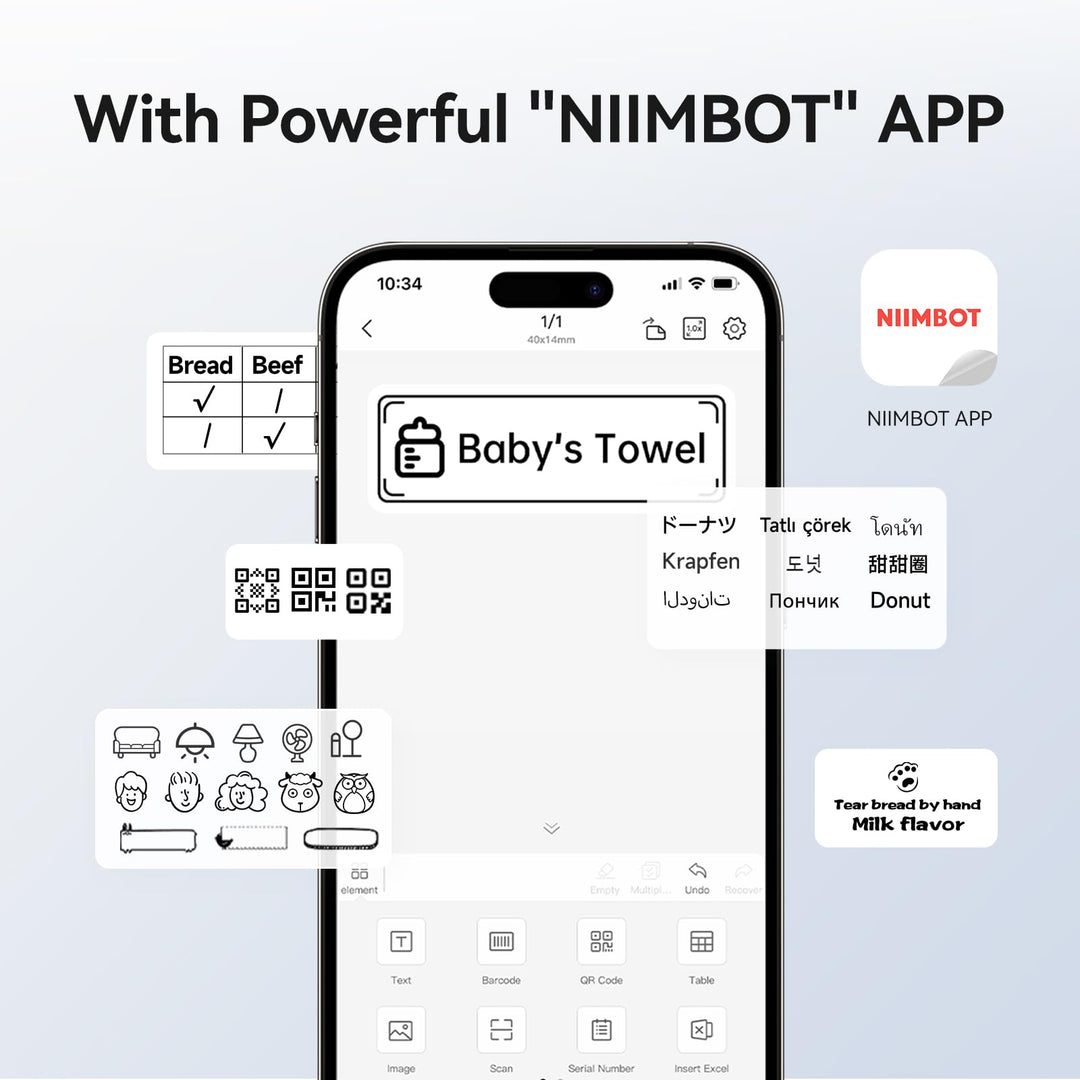 B1 Inkless Thermal Label Printer, Create Professional Labels with Ease