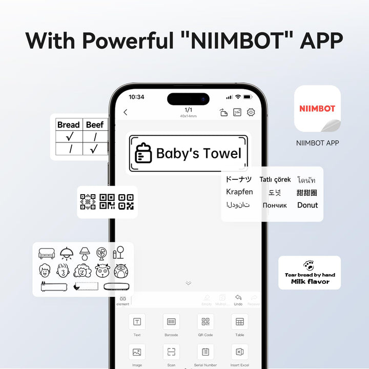 B1 Inkless Thermal Label Printer, Create Professional Labels with Ease