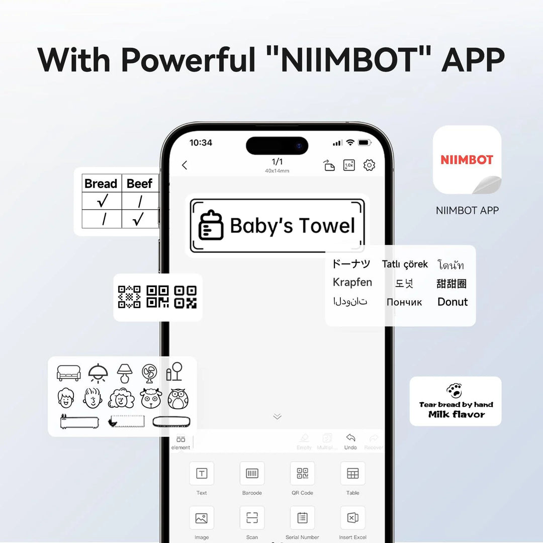 NIIMBOT B1 Bluetooth Label Maker Came with 3 Roll White Labels