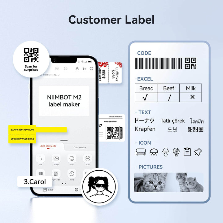 Thermal Transfer Label Printer Labels for M2