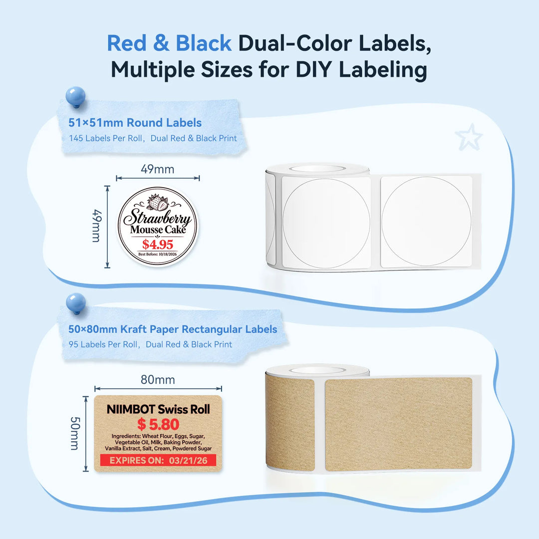 Red&Black Labels Only for B21 Pro, B1 Pro, B2 Pro