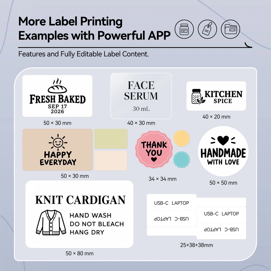 NIIMBOT B1 Thermal Label Maker | Small Business, Food, Office, Clothing & Transparent Labels
