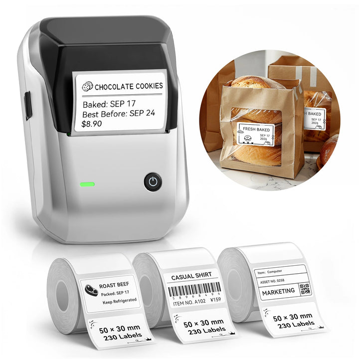 NIIMBOT B1 Thermal Label Maker | Small Business, Food, Office, Clothing & Transparent Labels