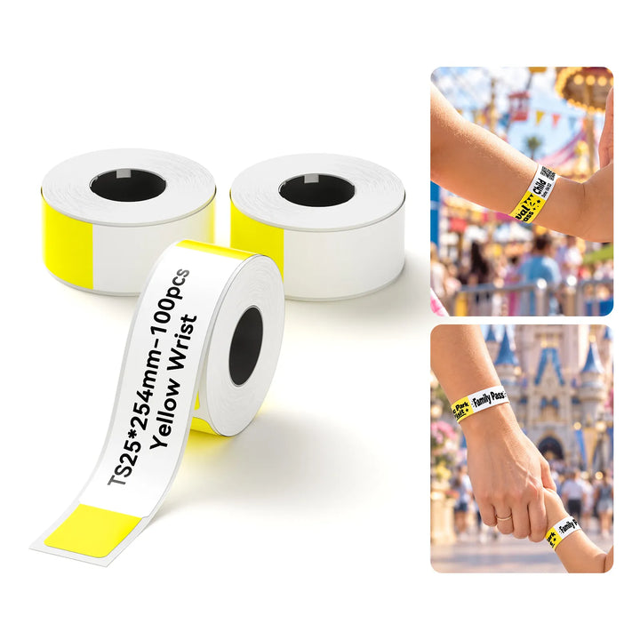 NIIMBOT Disposable Printable Wristbands, 25 × 254 mm | 100 Pack for K2/K3