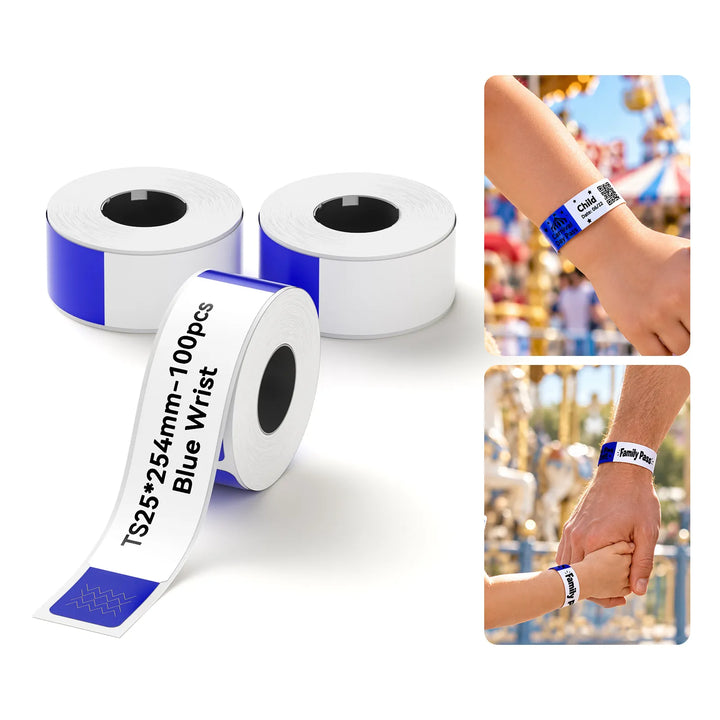 NIIMBOT Disposable Printable Wristbands, 25 × 254 mm | 100 Pack for K2/K3