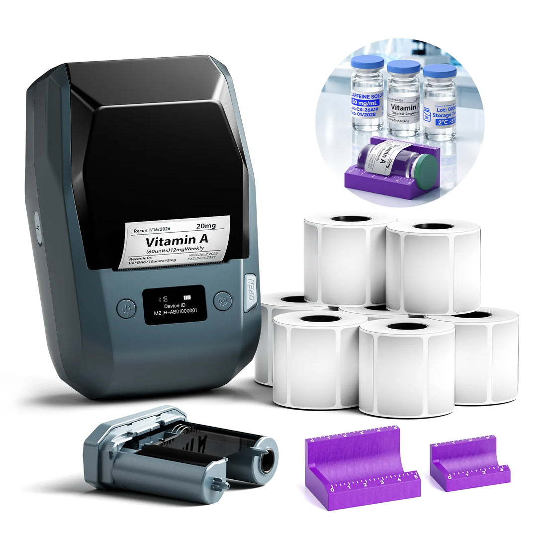 NIIMBOT M2 2-Inch Label Maker for Vial Bottle Labels, Lab Storage & Sample Organization