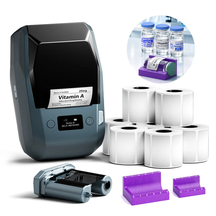 NIIMBOT M2 2-Inch Label Maker for Vial Bottle Labels, Lab Storage & Sample Organization
