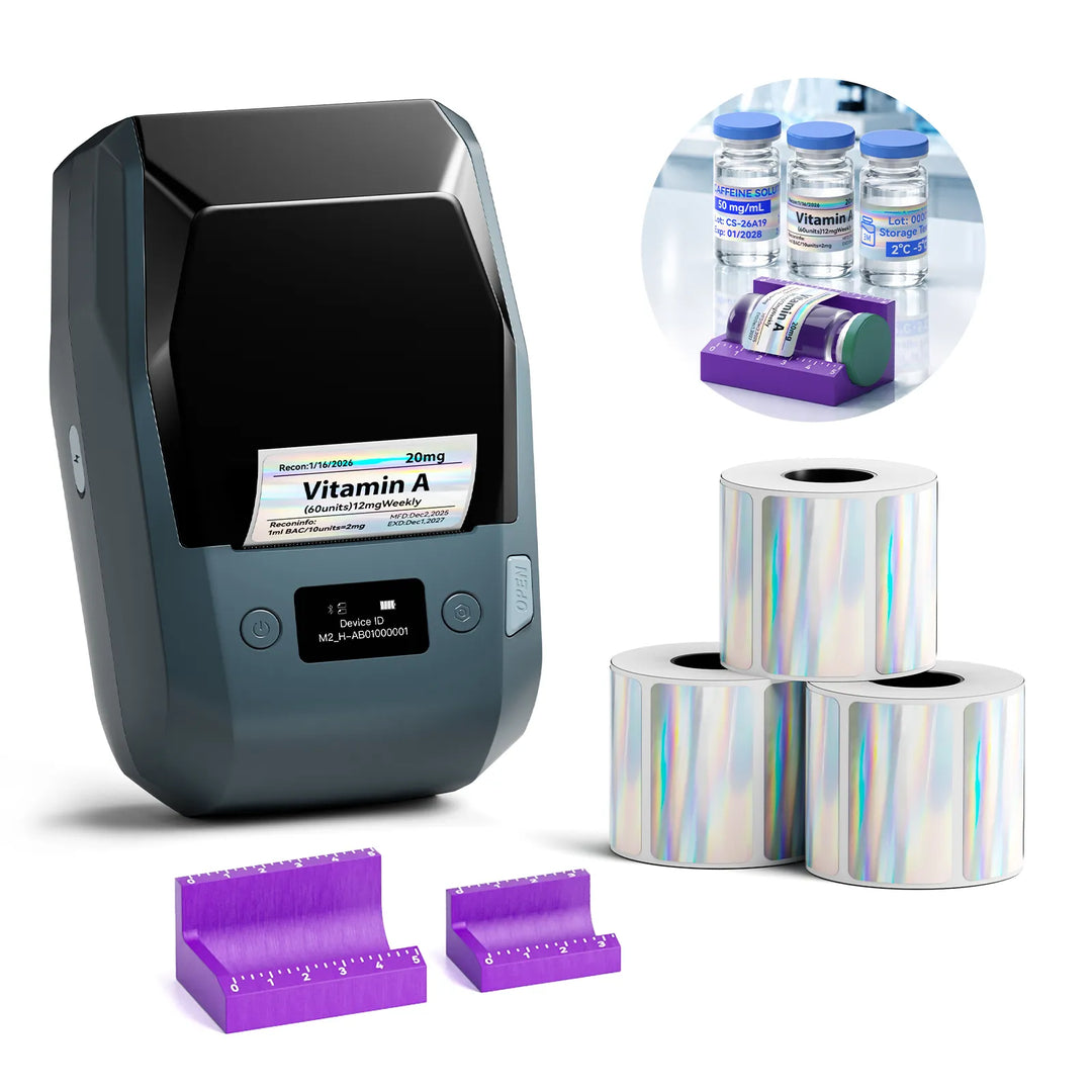 NIIMBOT M2 2-Inch Label Maker for Vial Bottle Labels, Lab Storage & Sample Organization