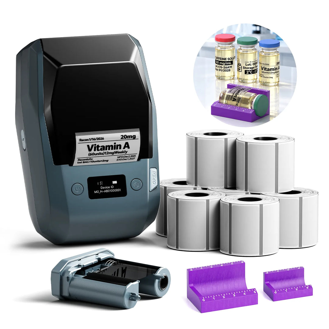 NIIMBOT M2 2-Inch Label Maker for Vial Bottle Labels, Lab Storage & Sample Organization