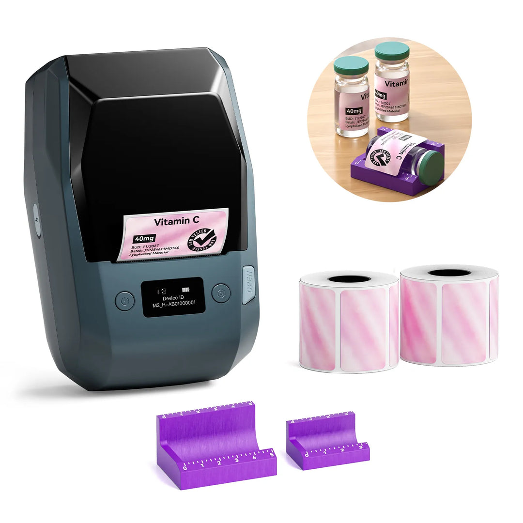 NIIMBOT M2 2-Inch Label Maker for Vial Bottle Labels, Lab Storage & Sample Organization