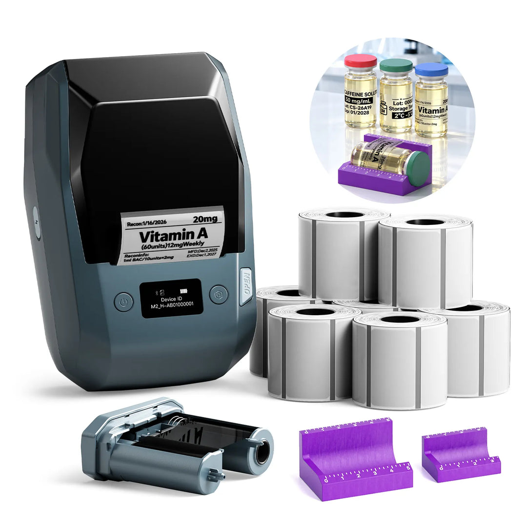 NIIMBOT M2 2-Inch Label Maker for Vial Bottle Labels, Lab Storage & Sample Organization
