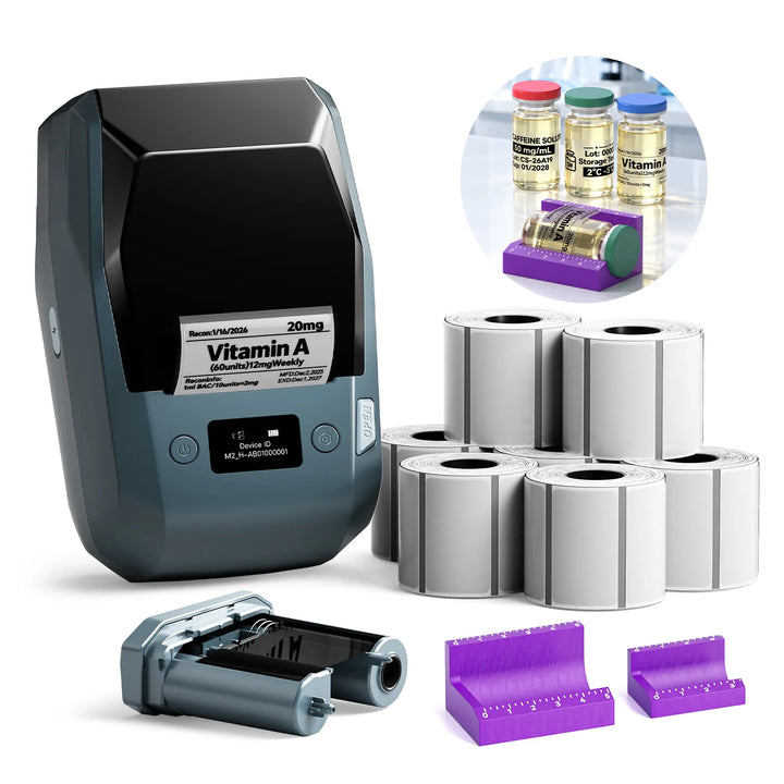 NIIMBOT M2 2-Inch Label Maker for Vial Bottle Labels, Lab Storage & Sample Organization