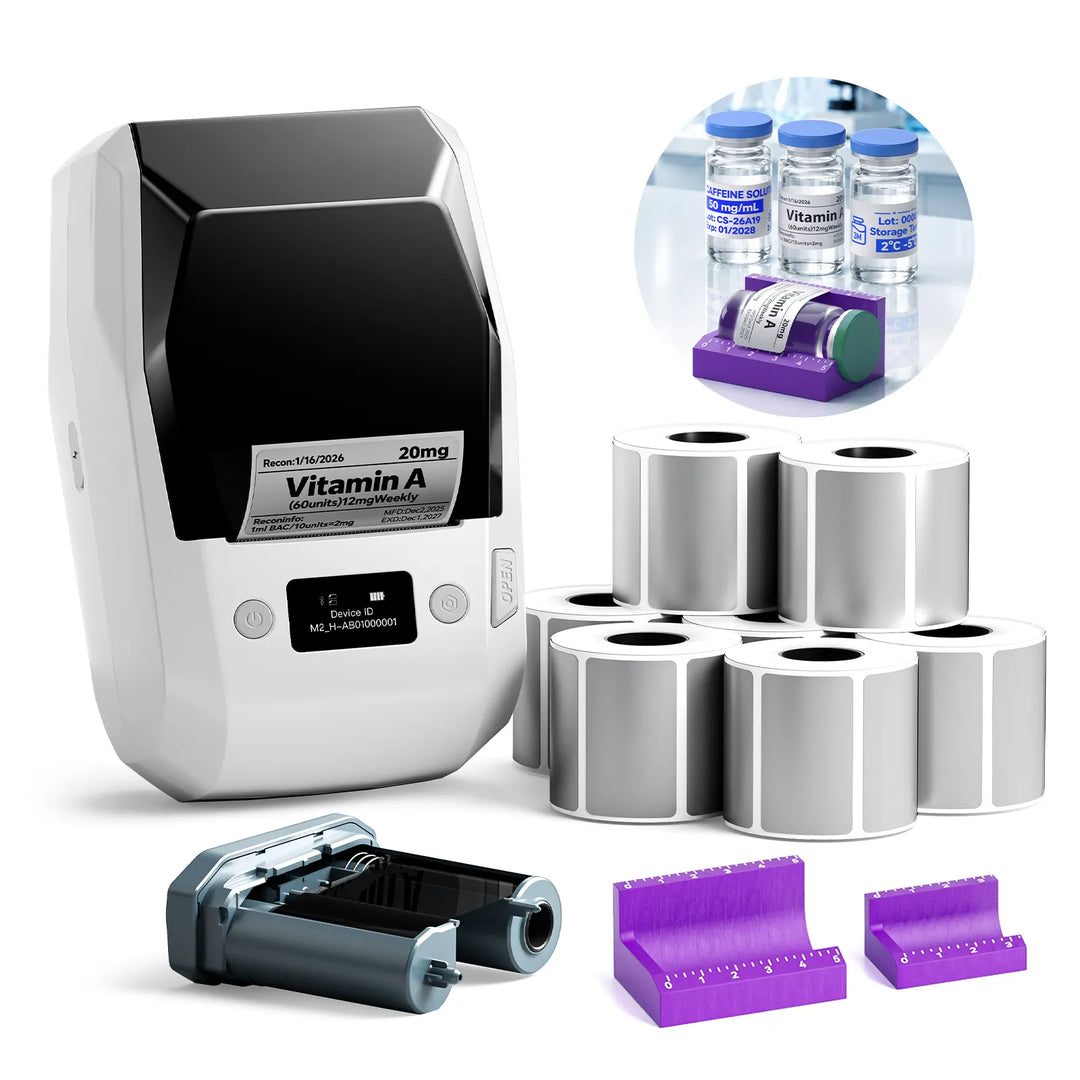 NIIMBOT M2 2-Inch Label Maker for Vial Bottle Labels, Lab Storage & Sample Organization