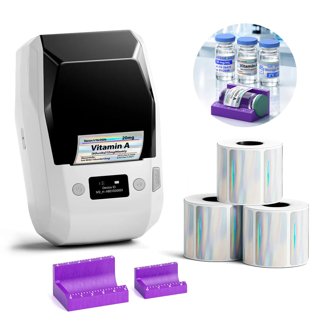 NIIMBOT M2 2-Inch Label Maker for Vial Bottle Labels, Lab Storage & Sample Organization