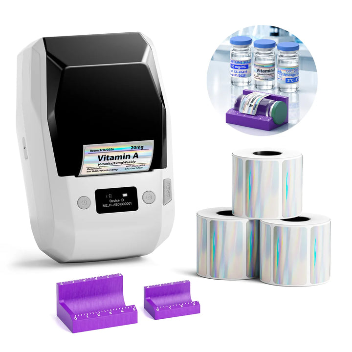 NIIMBOT M2 2-Inch Label Maker for Vial Bottle Labels, Lab Storage & Sample Organization