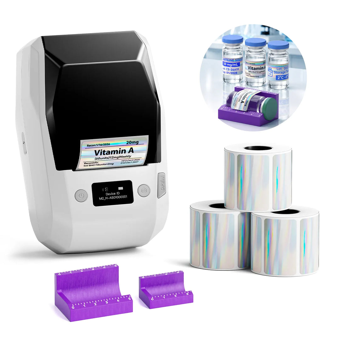 NIIMBOT M2 2-Inch Label Maker for Vial Bottle Labels, Lab Storage & Sample Organization