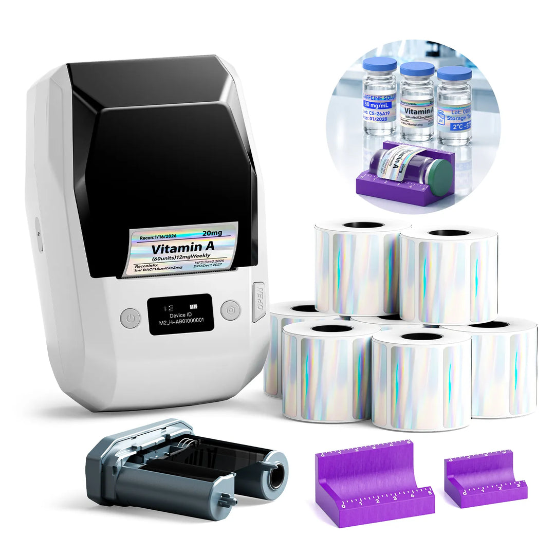 NIIMBOT M2 2-Inch Label Maker for Vial Bottle Labels, Lab Storage & Sample Organization