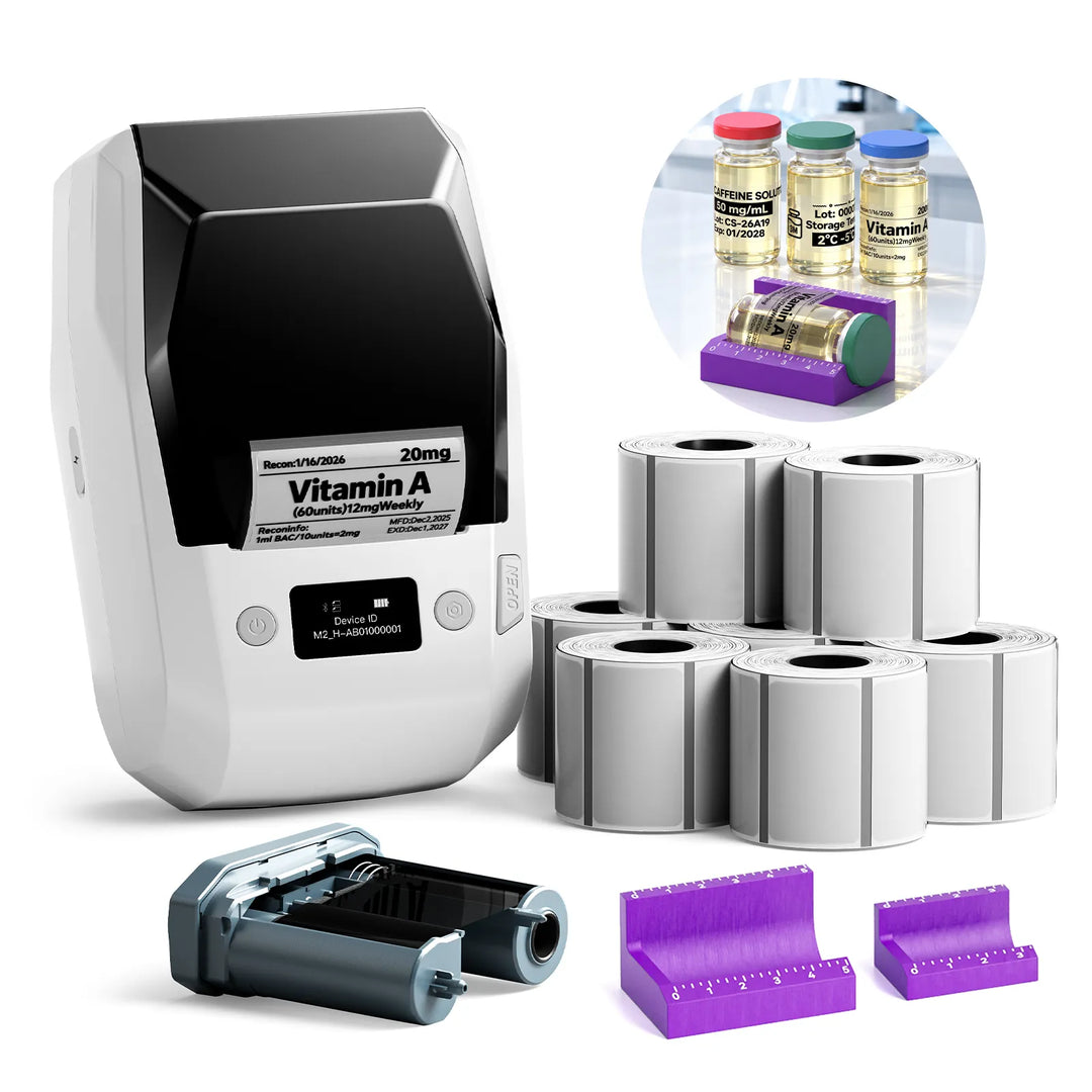 NIIMBOT M2 2-Inch Label Maker for Vial Bottle Labels, Lab Storage & Sample Organization