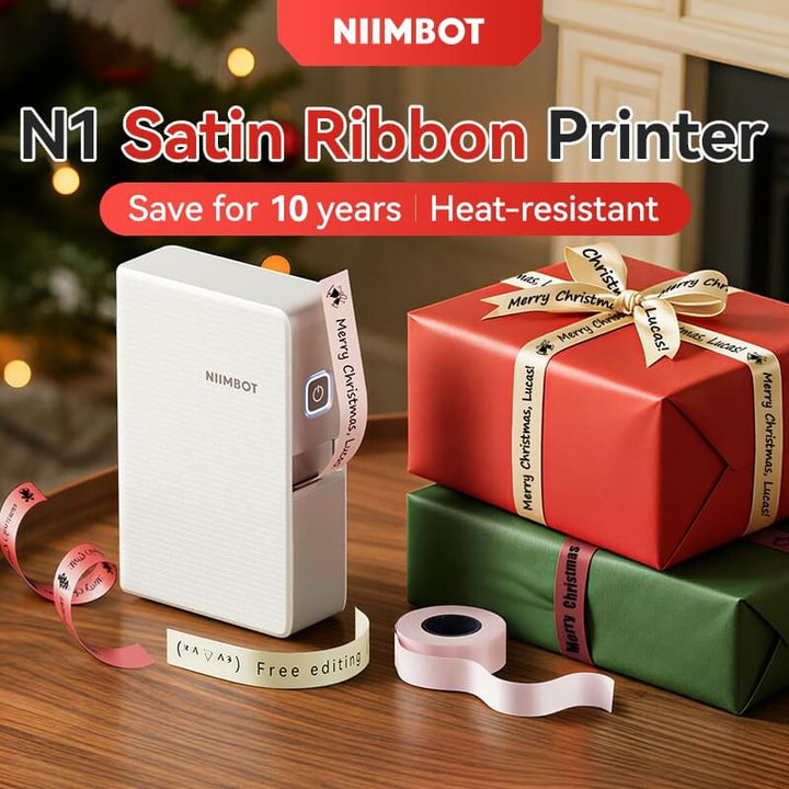 Niimbot N1 Smart Bluetooth Label Maker Machine, Handheld Thermal Transfer Printer for Gift Wrapping Ribbon, Home Storage Labels, Office Files, Jewelry Tags