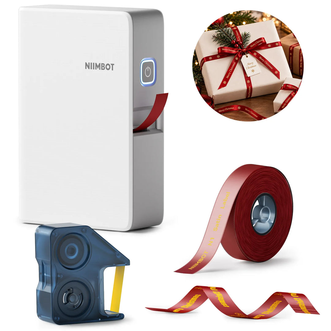 Niimbot N1 Smart Bluetooth Label Maker Machine, Handheld Thermal Transfer Printer for Gift Wrapping Ribbon, Home Storage Labels, Office Files, Jewelry Tags