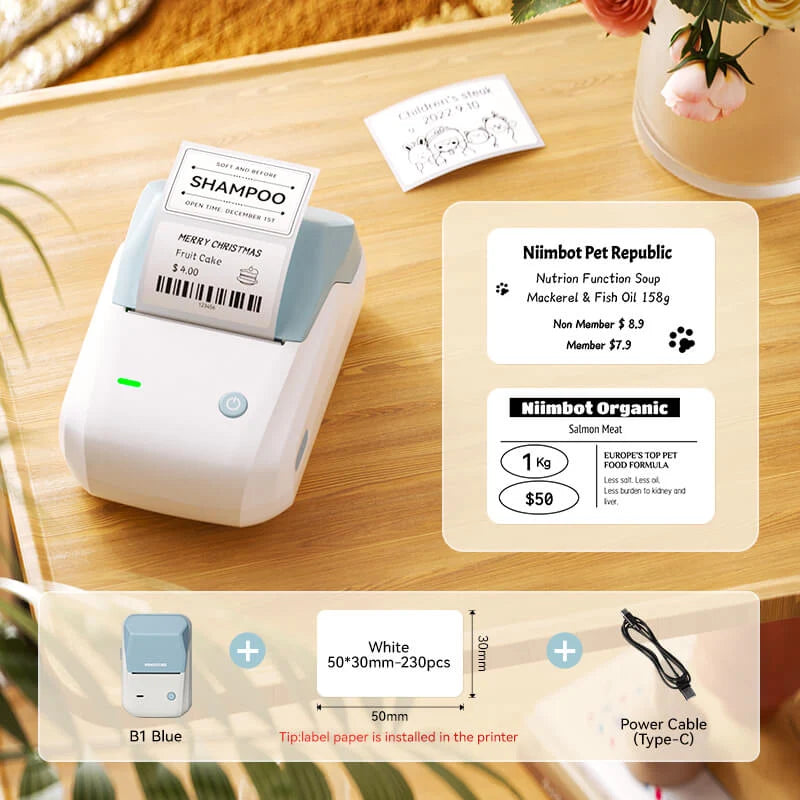 NIIMBOT B1 Thermal Cable Label Printer for Cable Management, Switch,Asset Label