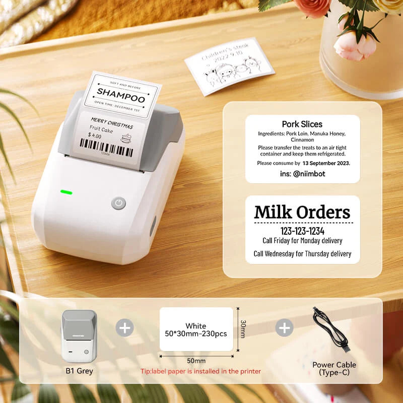 NIIMBOT B1 Thermal Cable Label Printer for Cable Management, Switch,Asset Label