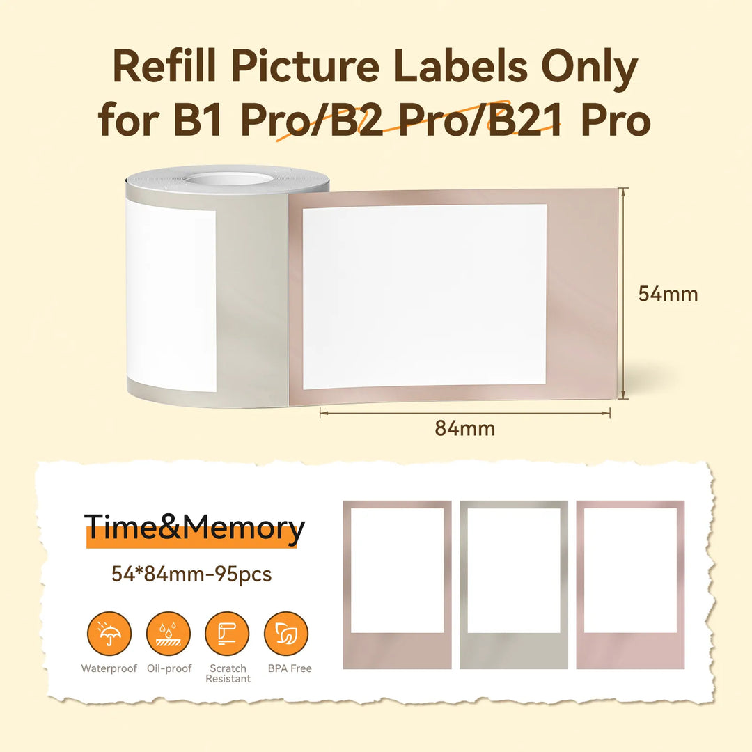 Photo Thermal Label Paper Only for B21 Pro, B1 Pro, B2 Pro