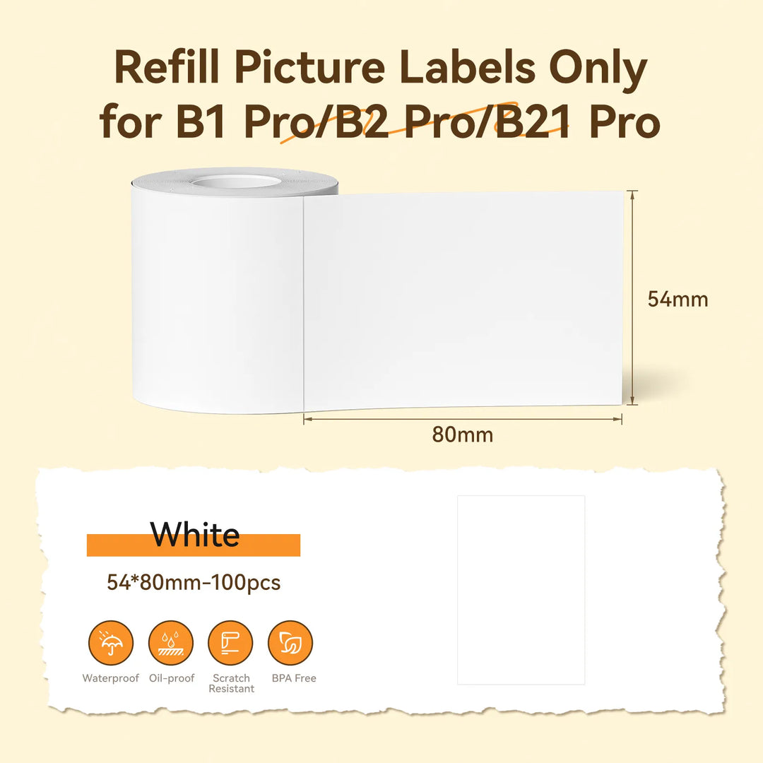 Photo Thermal Label Paper Only for B21 Pro, B1 Pro, B2 Pro
