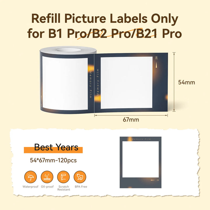 Photo Thermal Label Paper Only for B21 Pro, B1 Pro, B2 Pro