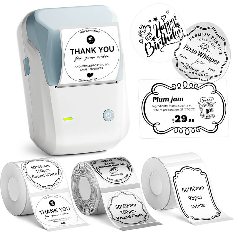 NIIMBOT B1 Inkless Thermal Label Printer, Create Professional Business Labels with Ease