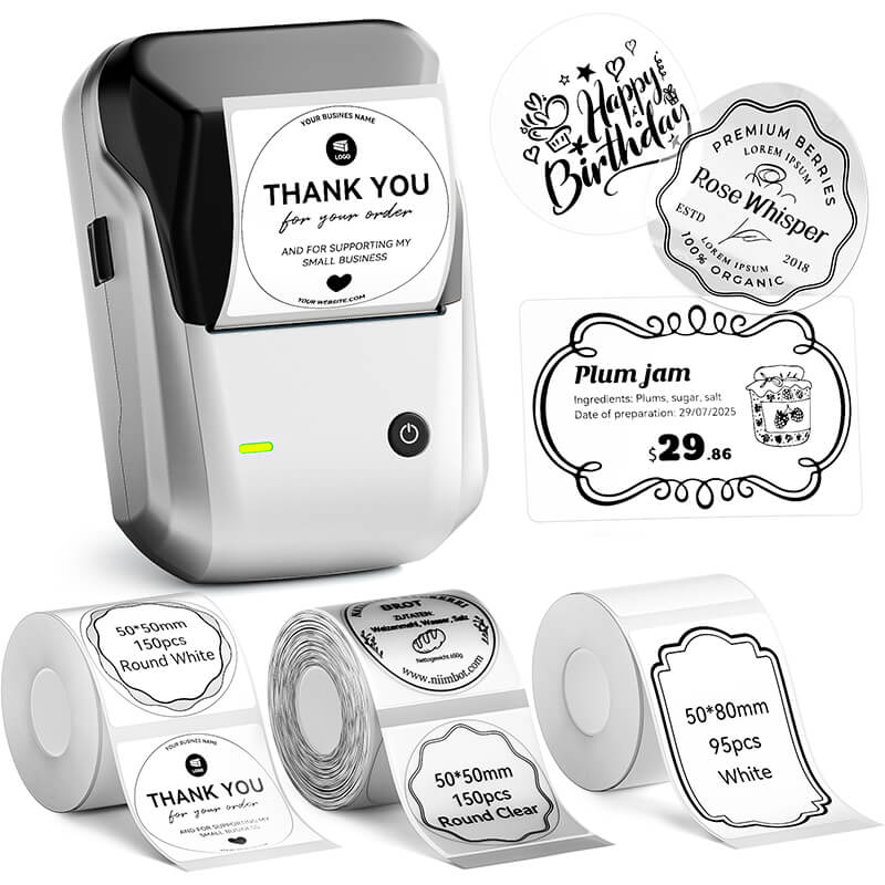 NIIMBOT B1 Inkless Thermal Label Printer, Create Professional Business Labels with Ease