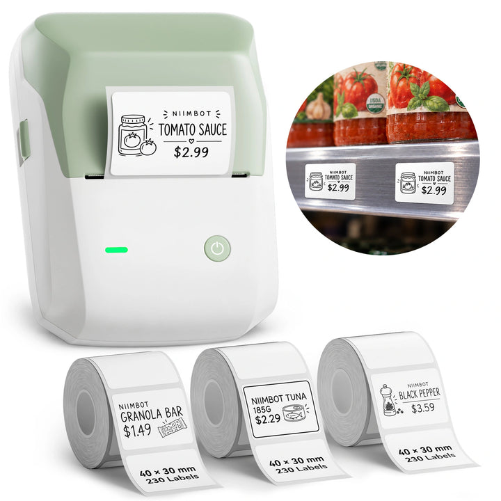 NIIMBOT B1 Pro Label Printer for Supermarket Price Tags, Wireless Bluetooth Barcode & Shelf Label Maker
