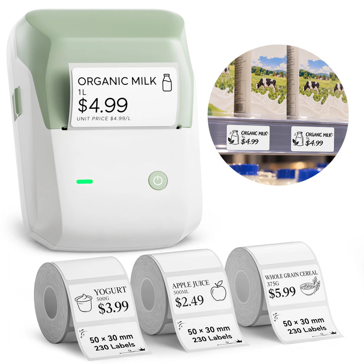NIIMBOT B1 Pro Label Printer for Supermarket Price Tags, Wireless Bluetooth Barcode & Shelf Label Maker