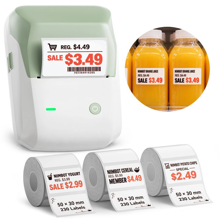 NIIMBOT B1 Pro Label Printer for Supermarket Price Tags, Wireless Bluetooth Barcode & Shelf Label Maker