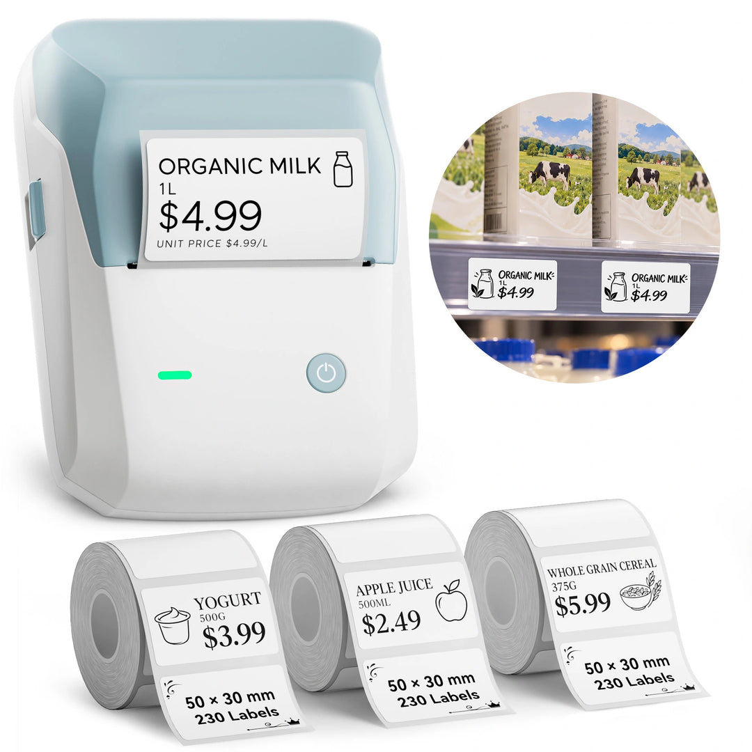 NIIMBOT B1 Pro Label Printer for Supermarket Price Tags, Wireless Bluetooth Barcode & Shelf Label Maker