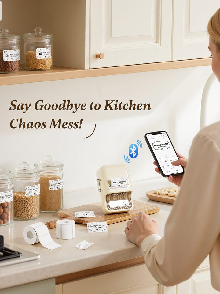 NIIMBOT B21 Bluetooth Thermal Kitchen Storage Labels Printer, Efficient for Home, Support PC&Phone