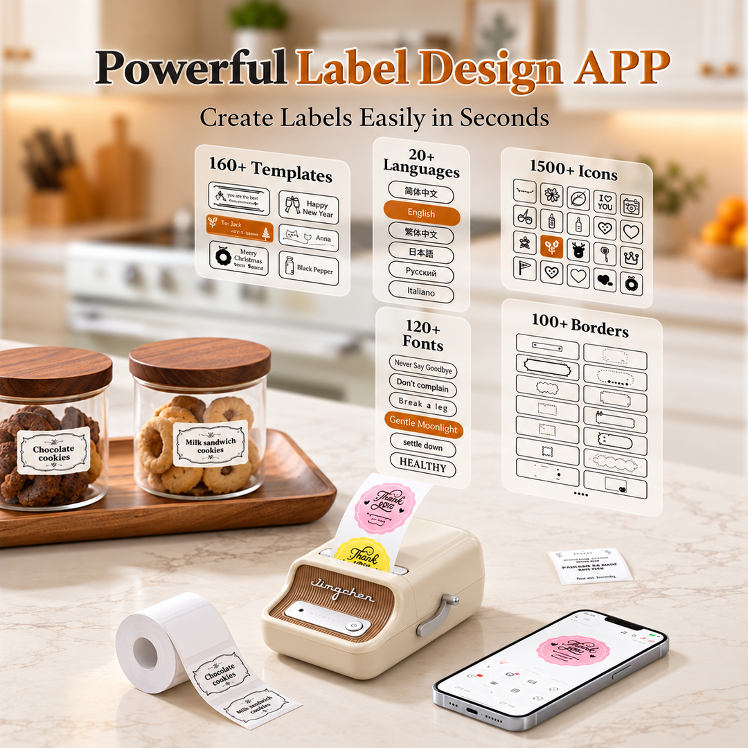 NIIMBOT B21 Bluetooth Thermal Kitchen Storage Labels Printer, Efficient for Home, Support PC&Phone