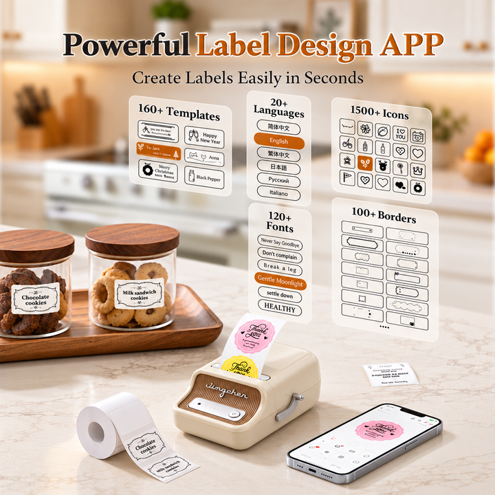 NIIMBOT B21 Bluetooth Thermal Kitchen Storage Labels Printer, Efficient for Home, Support PC&Phone