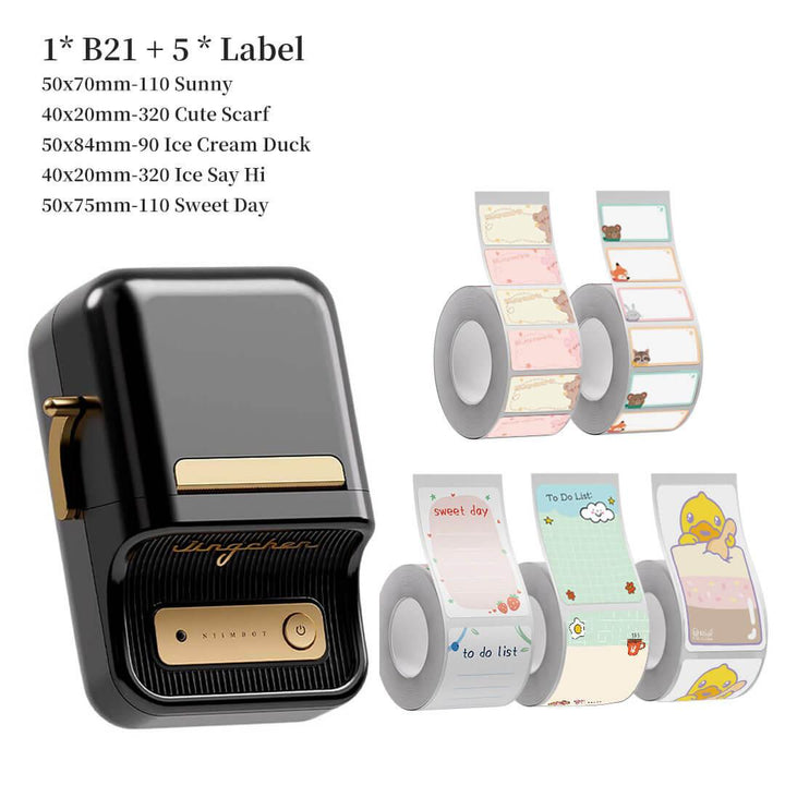 NIIMBOT B21 Label Maker and Label Tape Set - NIIMBOT