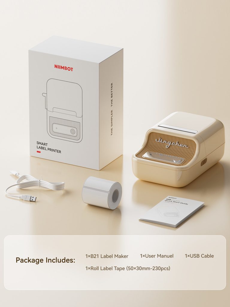 Impresora térmica de etiquetas Bluetooth NIIMBOT B21, eficiente para el hogar, la oficina y los negocios