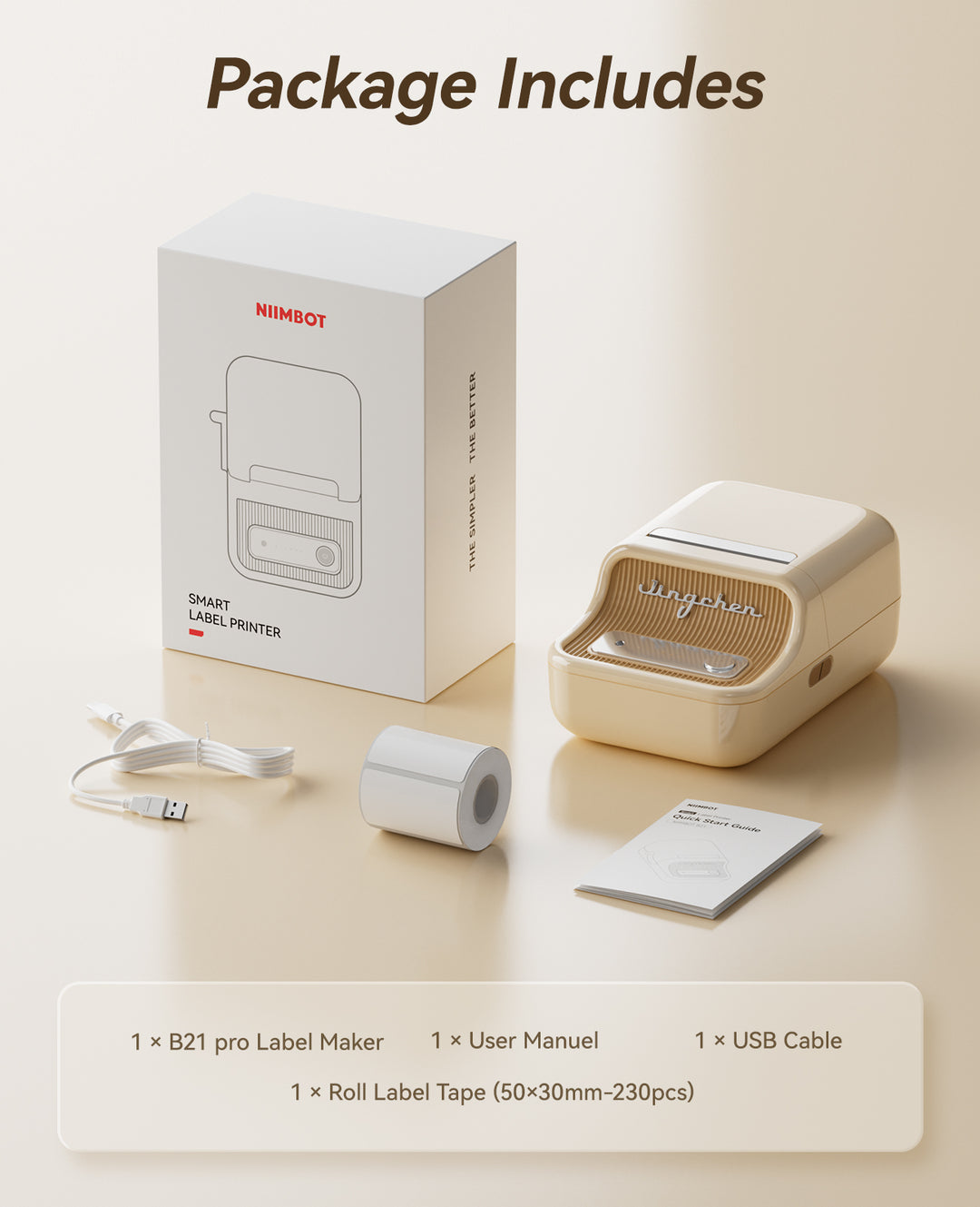 Impresora de etiquetas NIIMBOT B21 Pro de 300 ppp, impresión de fotografías, conexión Bluetooth para notas, fotos, gráficos de estudio, creador de notas