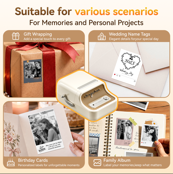 Impresora de etiquetas NIIMBOT B21 Pro de 300 ppp, impresión de fotografías, conexión Bluetooth para notas, fotos, gráficos de estudio, creador de notas