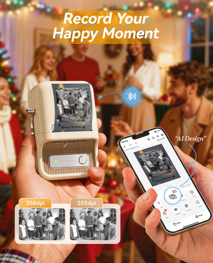 Impresora de etiquetas NIIMBOT B21 Pro de 300 ppp, impresión de fotografías, conexión Bluetooth para notas, fotos, gráficos de estudio, creador de notas