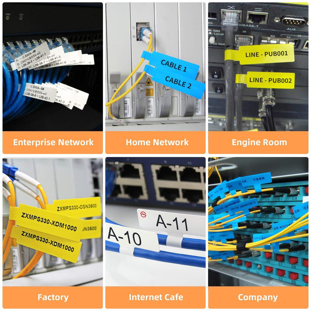 NIIMBOT Cable Labels 0.49" x 4.29"-65pcs (12.5 x 109mm)for D11/D110/D101 - NIIMBOT