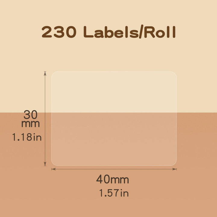 NIIMBOT Clear Lable 1.57" x 1.18" (40×30mm) for B1/B21/B3S - NIIMBOT